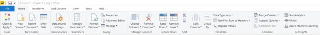 Power BI, Power Query Use First Row as Headers